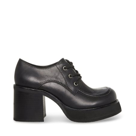 Zapatos Plataforma Steve Madden Hollace Cuero Mujer Negras | ES EG9286